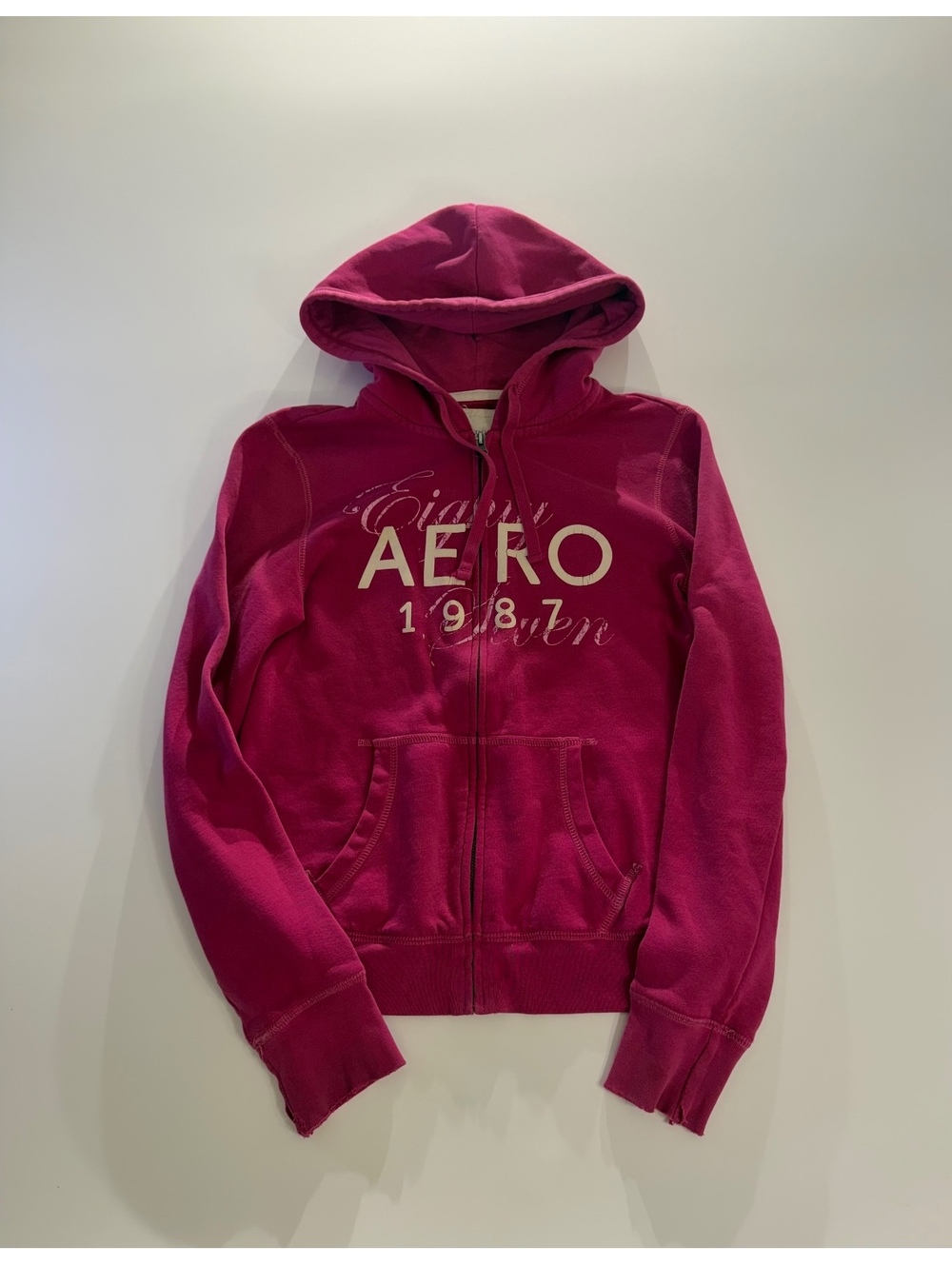 Aeropostale Women's Medium Pink Full-Zip Hoodie Sweatshirt